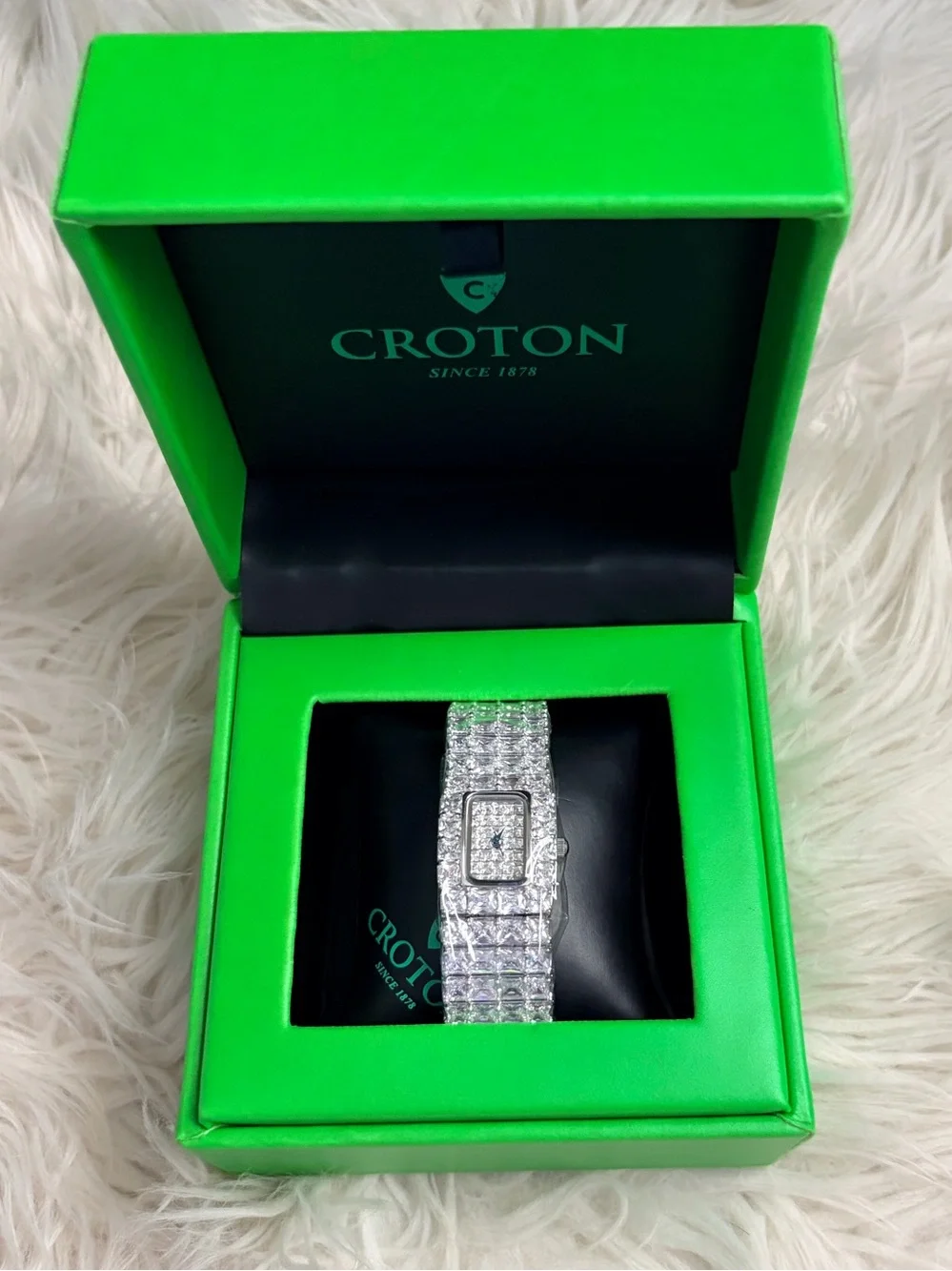 Croton Clear Crystal Pavé Bracelet Watch